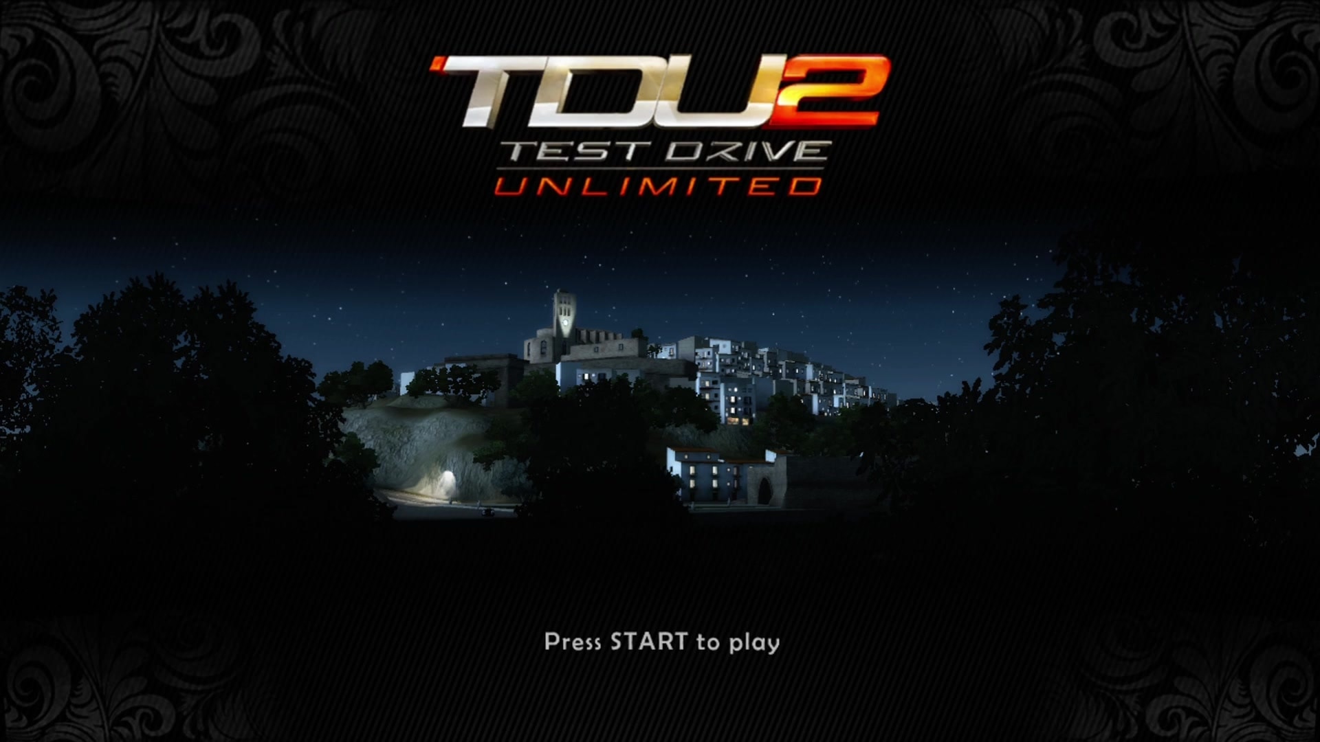 Test Drive Unlimited 2 title screen for Xbox 360